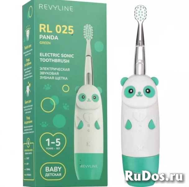 Детская зубная щетка Revyline RL025 Panda, зеленая фото