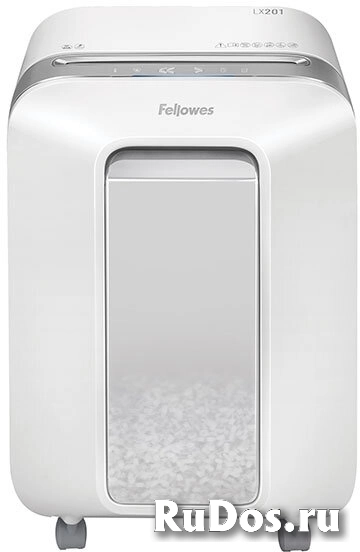 Шредер Fellowes PowerShred LX201 белый (секр.P-5)/перекрестный/12лист./22лтр./скрепки/скобы/пл.карты фото