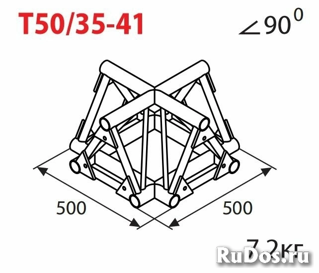 IMLIGHT T50/35-41 Стыковочный узел для 4-х ферм под 90°, d50х3 / d16х2 мм. Крепежный размер 215 мм, М10 фото