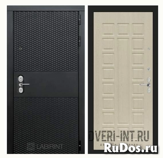 Входная дверь LABIRINT BLACK 04 - Беленый дуб фото