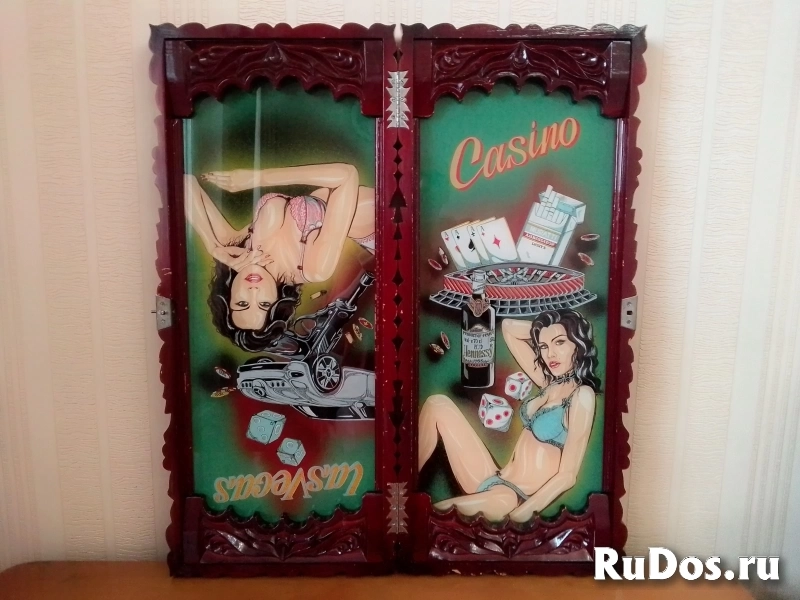 Нарды ручной работы из натурального дерева. изображение 6