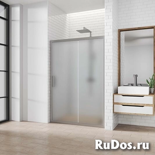 Дверь в душевую нишу Kubele DE019D2 180x200 см, стекло матовое 6 мм, профиль хром матовый фото