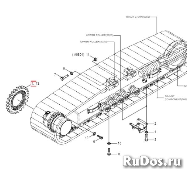 Звездочка ленты (38х400 мм) Hyundai R250LC-9 (81EN-10014GG) фотка