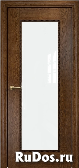 Дверь Оникс модель Александрия 1 Цвет:Каштан Остекление:Триплекс белый фото