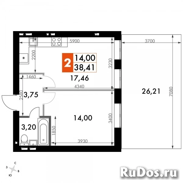 Продам 1 комнатную квартиру 38 м2 фото