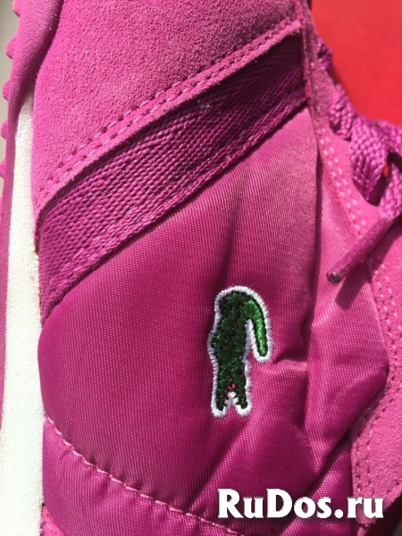 Кроссовки кеды новые lacoste 39 размер замша текстиль цвет розовы изображение 7