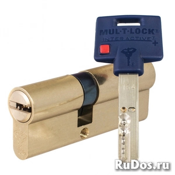 Цилиндр Mul-T-Lock Interactive+ ключ-ключ (размер 35x65 мм) - Латунь, Флажок (5 ключей) фото