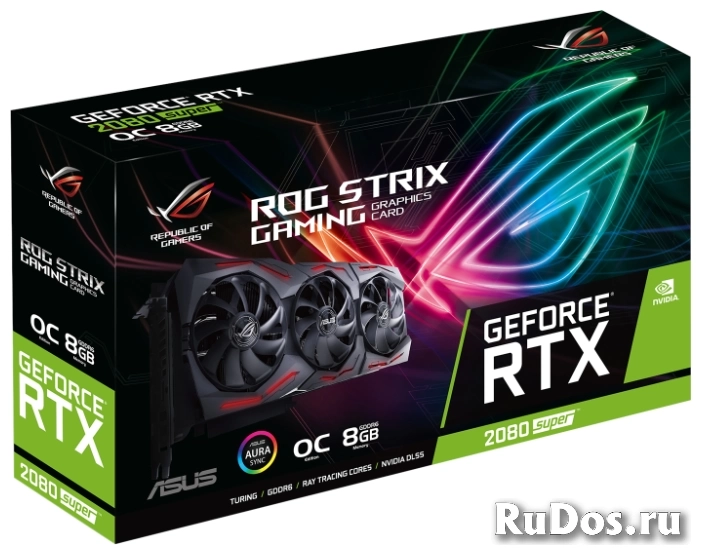 Видеокарта ASUS ROG GeForce RTX 2080 SUPER 1650MHz PCI-E 3.0 8192MB 15500MHz 256 bit 2xDisplayPort 2xHDMI HDCP Strix Gaming OC фото