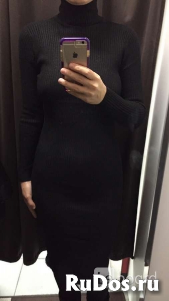 Платье новое чёрное м 46 вязаное футляр по фигуре миди шерсть раз фотка