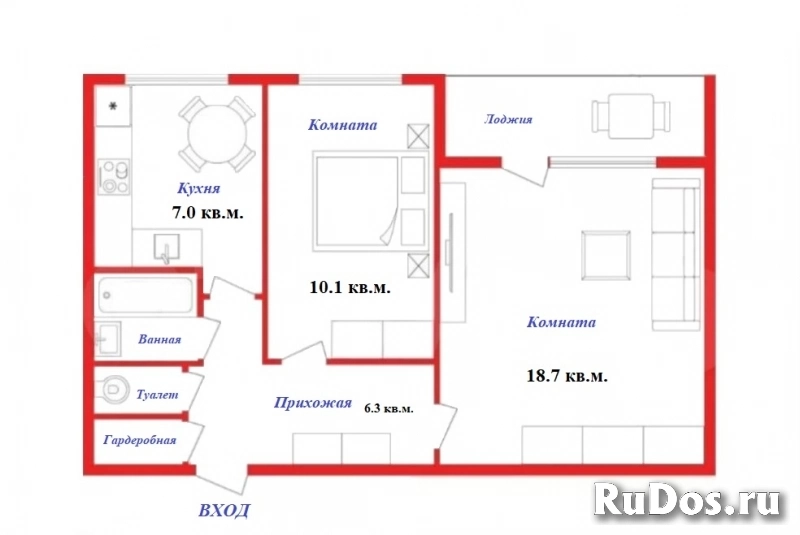 Продам 2 комнатную квартиру 45 м2 изображение 3