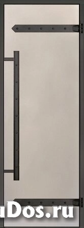 Дверь для хаммам Harvia LEGEND 7х19 (сатин, черная коробка алюминий), DA71905L фото