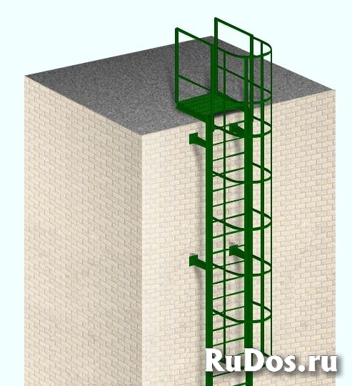 Вертикальная пожарная лестница с выходом на кровлю здания фотка