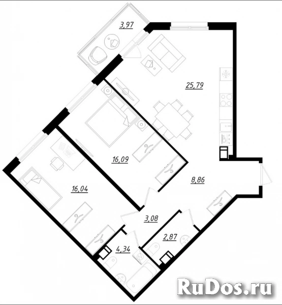 Продам 2 комнатную квартиру 78 м2 изображение 3