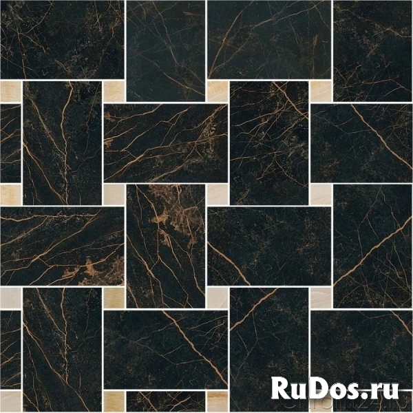 Versace Marble Mosaico Intreccio Nero Oro керамогранит (29,1 x 29,1 см) (240533) фото