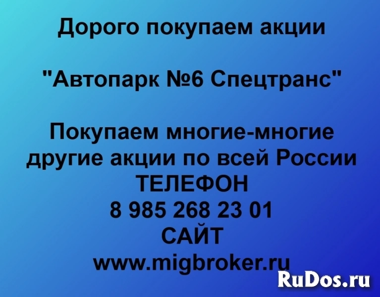 Покупка акций «Автопарк №6 Спецтранс» фото
