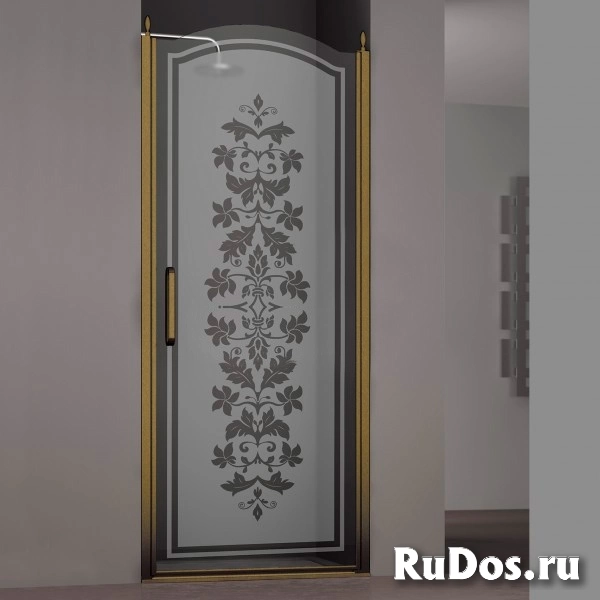 Душевая дверь Sturm Schick (80 см) бронза (с узором) (R) фото