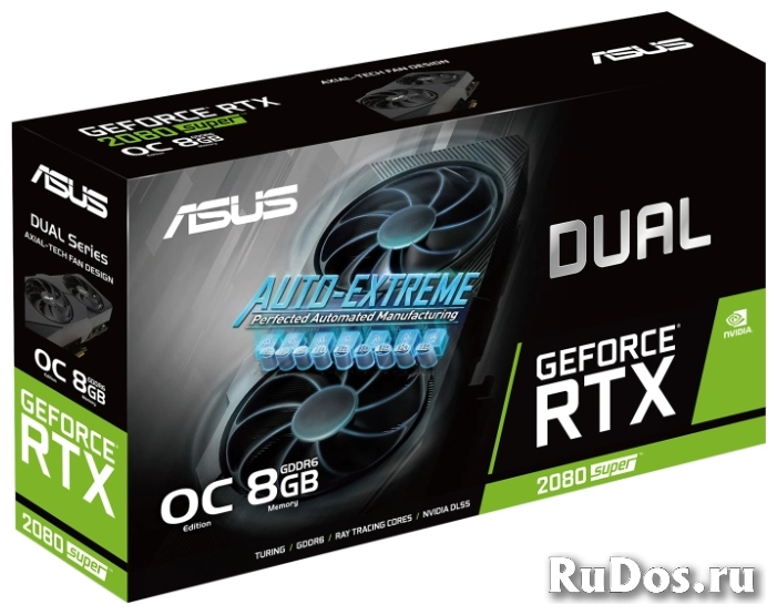 Видеокарта ASUS DUAL GeForce RTX 2080 SUPER 1650MHz PCI-E 3.0 8192MB 15500MHz 256 bit 3xDisplayPort HDMI HDCP EVO OC фото