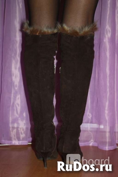 Ботфорты сапоги fabiani италия 39 38 размер коричневые замша зима фотка