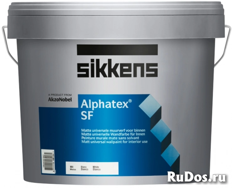 Краски для стен SIKKENS ALPHATEX SF краска акриловая для стен и потолков, матовая, белая (10л) фото