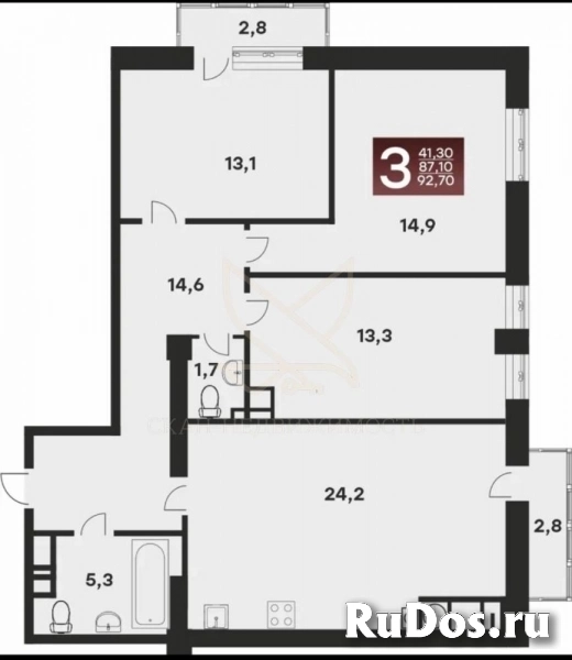 Продам 3 комнатную квартиру 92 м2 изображение 4