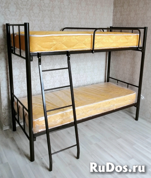 Кровати на металлокаркасе, двухъярусные, односпальные для хостелов фото
