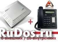 Комплект АТС ARIA SOHO 6х16: базовый блок AR-BKSU + плата расширения AR-CHB308 + системный телефон LDP-7224D фото