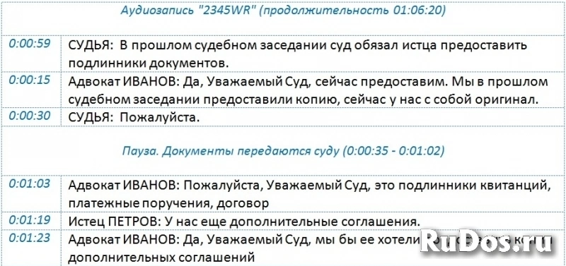 Стенограмма судебного заседания изображение 3