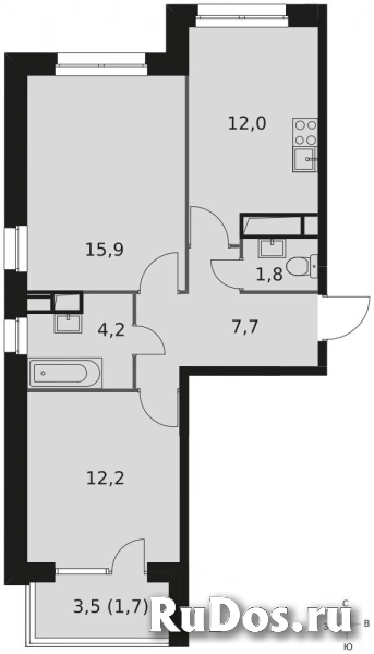 Продам 2 комнатную квартиру 55 м2 изображение 3