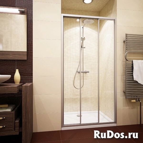 Душевая дверь в нишу GuteWetter Practic Door GK-403A правая 126-130 см стекло бесцветное, профиль матовый хром фото