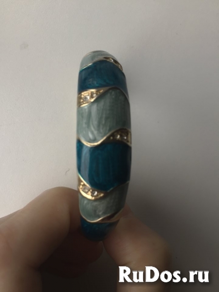Браслет на руку стразы сваровски swarovski кристаллы голубой сини изображение 7