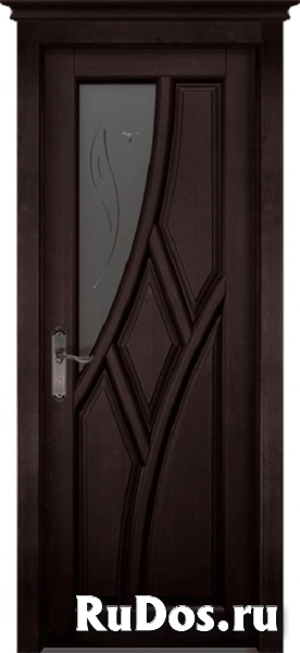 Межкомнатная дверь Глория массив ольхи Цвет:венге Тип:со стеклом фото
