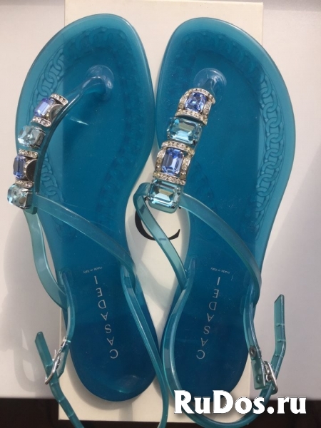 Сланцы сандалии новые casadei италия 39 размер голубые силикон ст фото