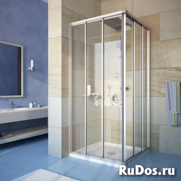 Душевой уголок GuteWetter Practic Square GK-433 75x75 см стекло бесцветное, профиль матовый хром PRACTIC SQUARE GK-433 MCR 1 75x75 фото