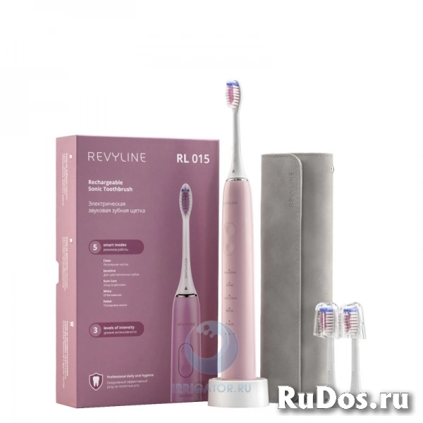 Звуковая щетка для зубов Revyline RL 015 Pink с чехлом в подарок фото