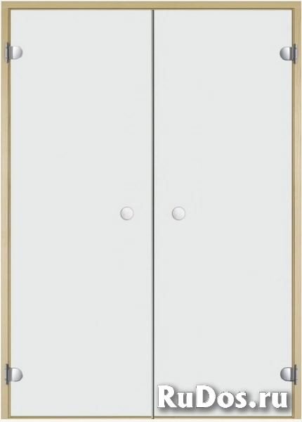 Дверь для сауны Harvia 13х19 (двойная, прозрачная, коробка ольха/осина) фото
