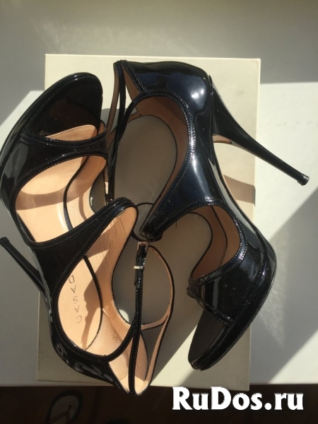 Босоножки туфли casadei италия 39 размер черные лак кожа платформ фотка