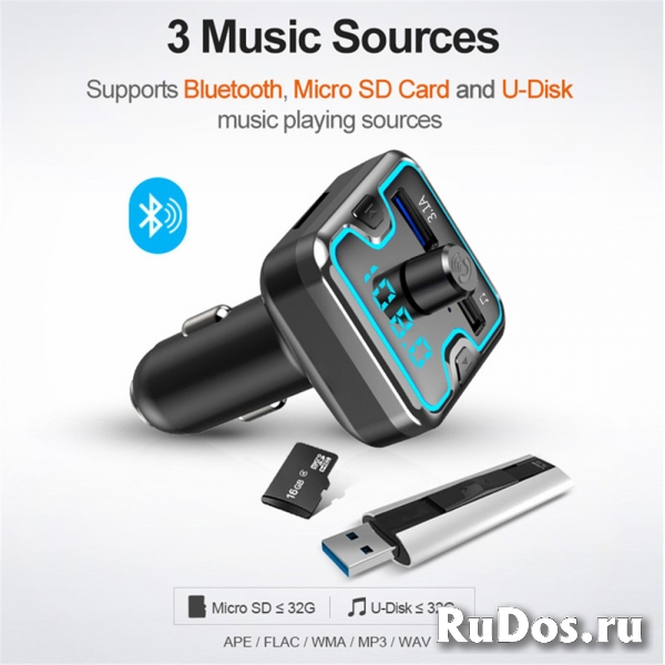 FM-трансмиттер, модулятор, Bluetooth 5.0, новый изображение 5