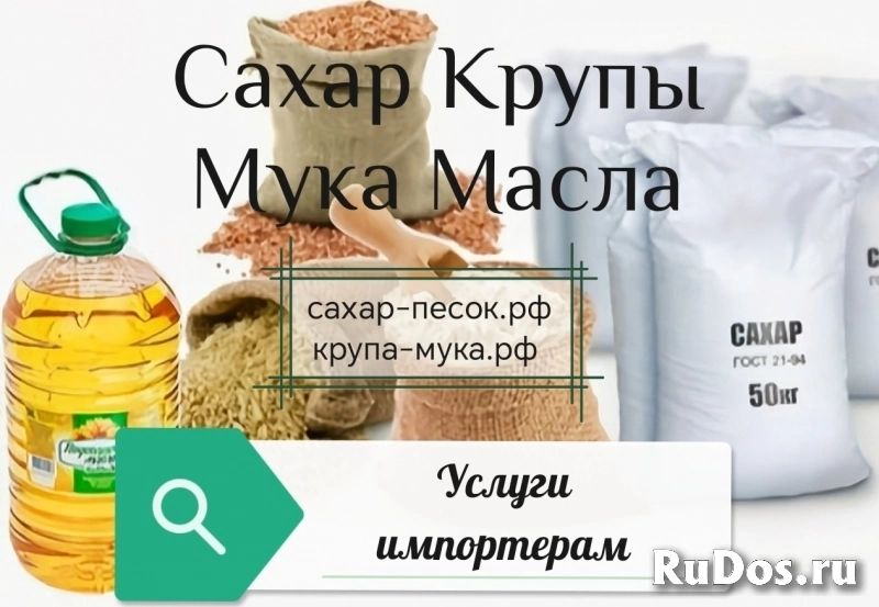 Услуги импортёрам по закупке сахара, круп, муки, масел на террито фото