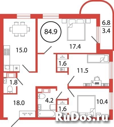 Продам 3 комнатную квартиру 84 м2 фото