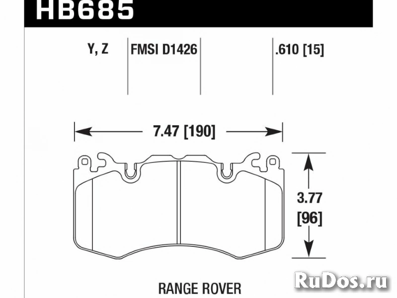 Колодки тормозные HB685Y.610 HAWK LTS, AMG 6.3 / RANGE ROVER BREMBO фото