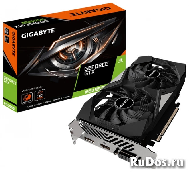 Видеокарта GIGABYTE GeForce GTX 1650 SUPER 1755MHz PCI-E 3.0 4096MB 12000MHz 128 bit DVI HDMI DisplayPort HDCP WINDFORCE OC фото