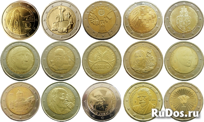 Юбилейные монеты 2 евро - разные страны фото