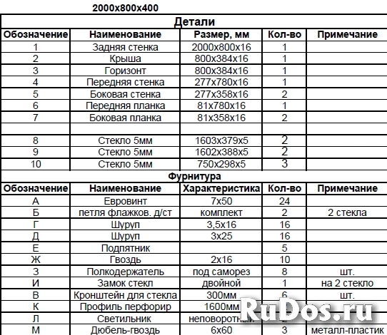 Витрина стеклянная с подсветкой 200х80х40см цвет белый (арт.s802w) фото