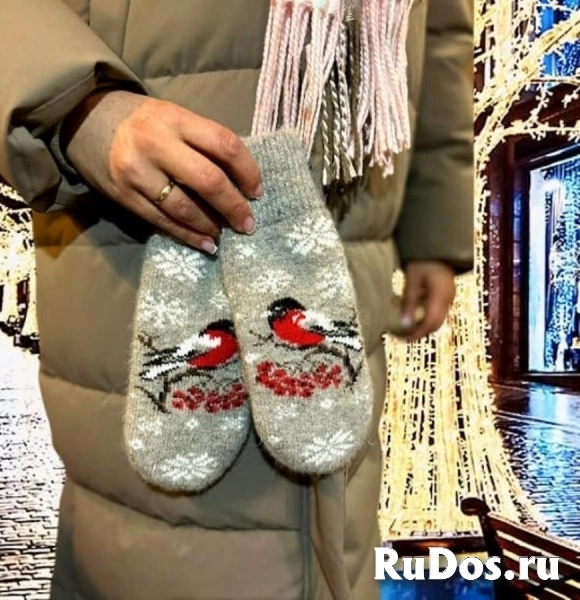 Шерстяные и пуховые варежки от производителя оптом и в розницу изображение 3