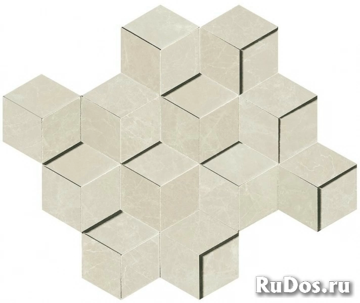 Плитка Atlas Concorde Marvel Edge MARVEL Imperial White Mosaico 3D AEPI 30,5x26,4 фото