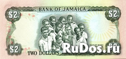 Банкнота 2 доллара, Ямайка фотка