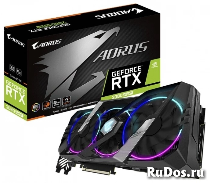 Видеокарта GIGABYTE AORUS GeForce RTX 2080 SUPER 1860MHz PCI-E 3.0 8192MB 15500MHz 256 bit 3xHDMI 3xDisplayPort HDCP фото