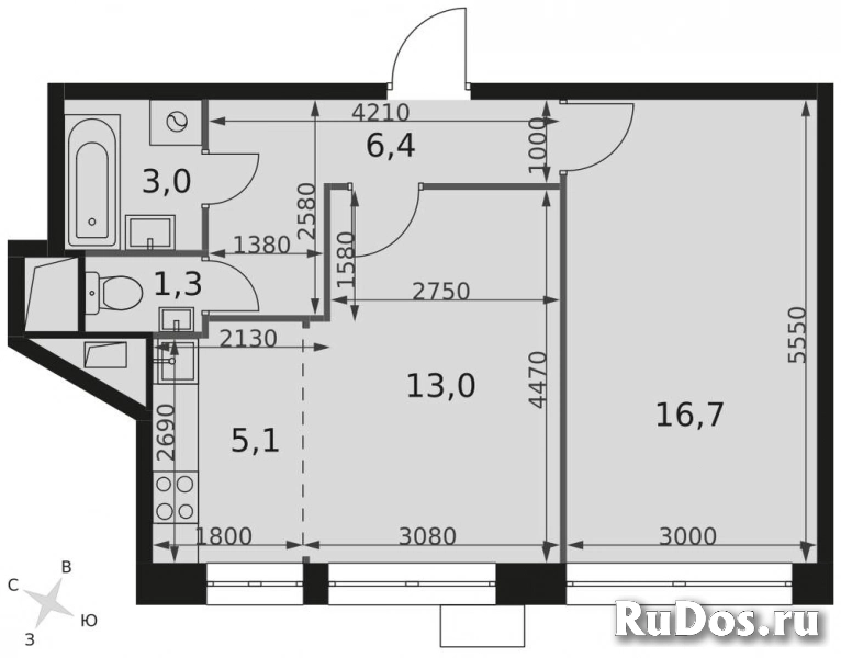 Продам 2 комнатную квартиру 45 м2 фото