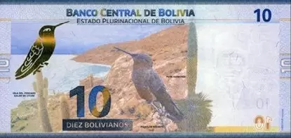 Банкнота 10 боливиано, Боливия фотка
