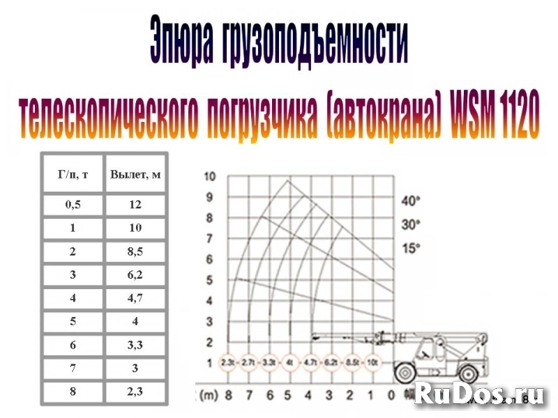 Телескопический вилочный погрузчик (автокран) «WSM» фотка